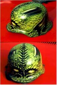Airbrush helm Airbrush Design auf Helm airbrush Biker helm reptilien optik