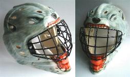 Airbrush helm Airbrush Design auf Helm Airbrush Eishockey Torwartmaske monster bestie