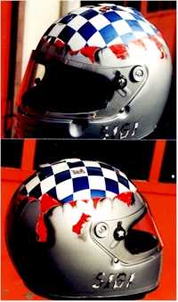 Airbrush Kartarthelm Karodecke blau weiss