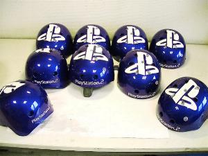 kitesurf helm airbrush Playstation 2 logo