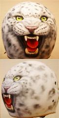 Airbrush Motoradhelm  der Schneeleopard 