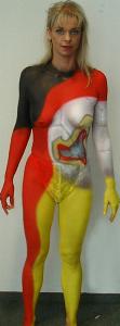 Bodypainting Fussball bei Sat 1
