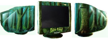 Monitor im Airbrushdesign Robin Hood