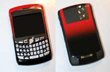 AirbrushHandy Airbrush Design auf Handy BlackBerry Curve rot schwarz