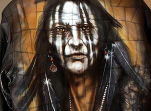 leder airbrush indianer