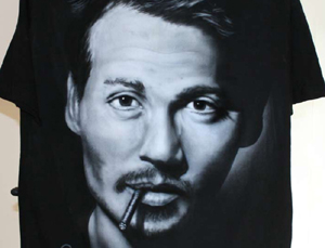 t-shirt airbrush jonny depp