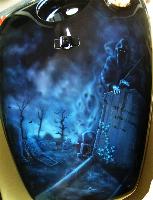 Airbrush-Design Friedhof auf Tank